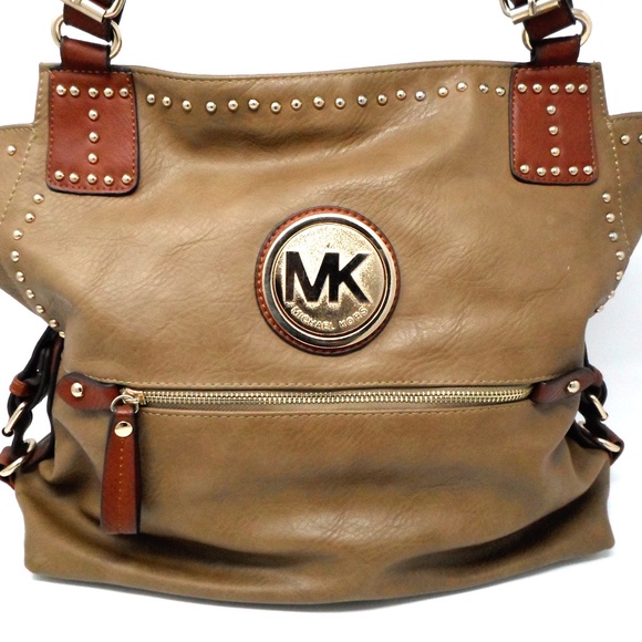 KORS Michael Kors Handbags - Tan Pebbled Leather Tote Bag